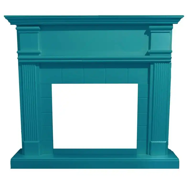 Marco Chimenea Mdf Turquesa Sined Cornice Camino Caldera