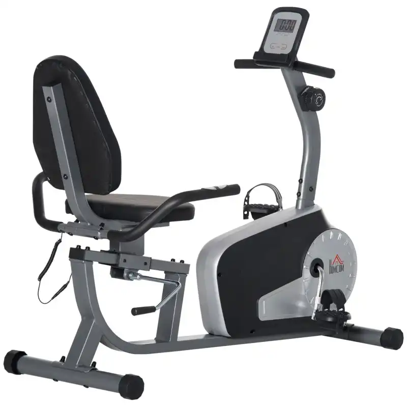 Homcom Bicicleta Estática Con Respaldo Con 8 Niveles De Resistencia Magnética