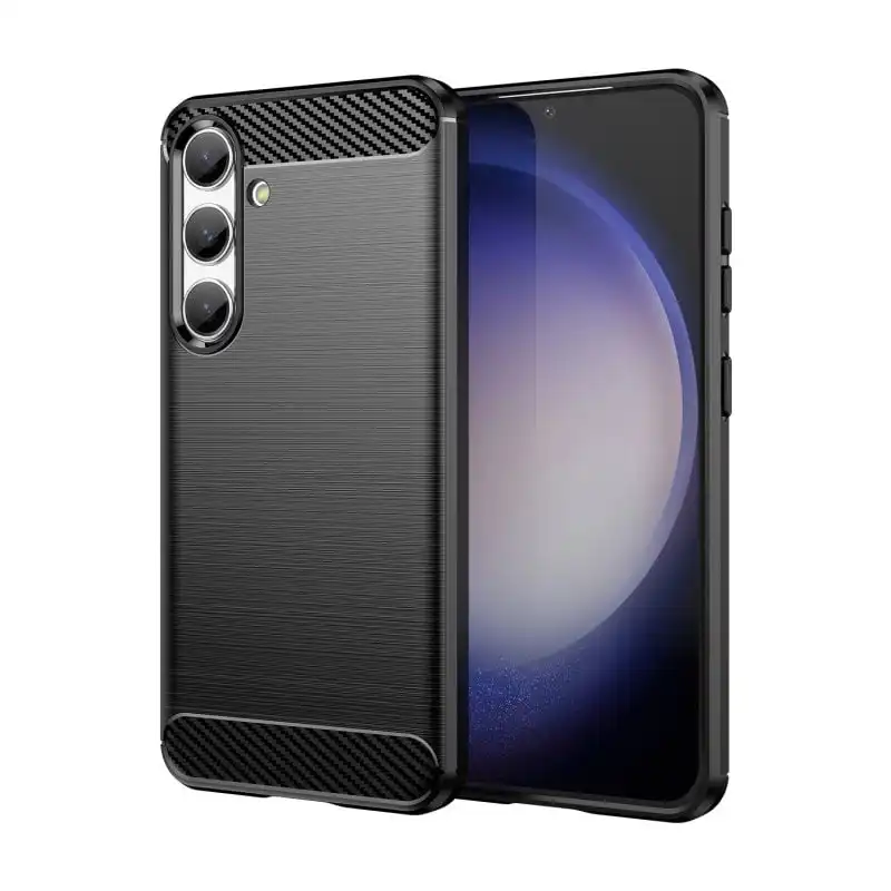 Max Power Digital Funda Fibra De Carbono Para Móvil Samsung Galaxy S24 Antigolpes Silicona Negra