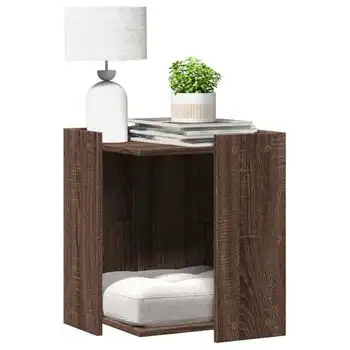 Mueble Arenero Para Gatos Madera Marrón Roble 42x42x51 Cm