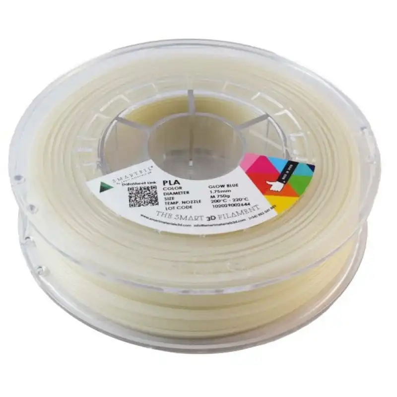 Smartfil PLA Glow Filamento 3D Fotoluminiscente Temporal 1.75mm 750g Blue Glow