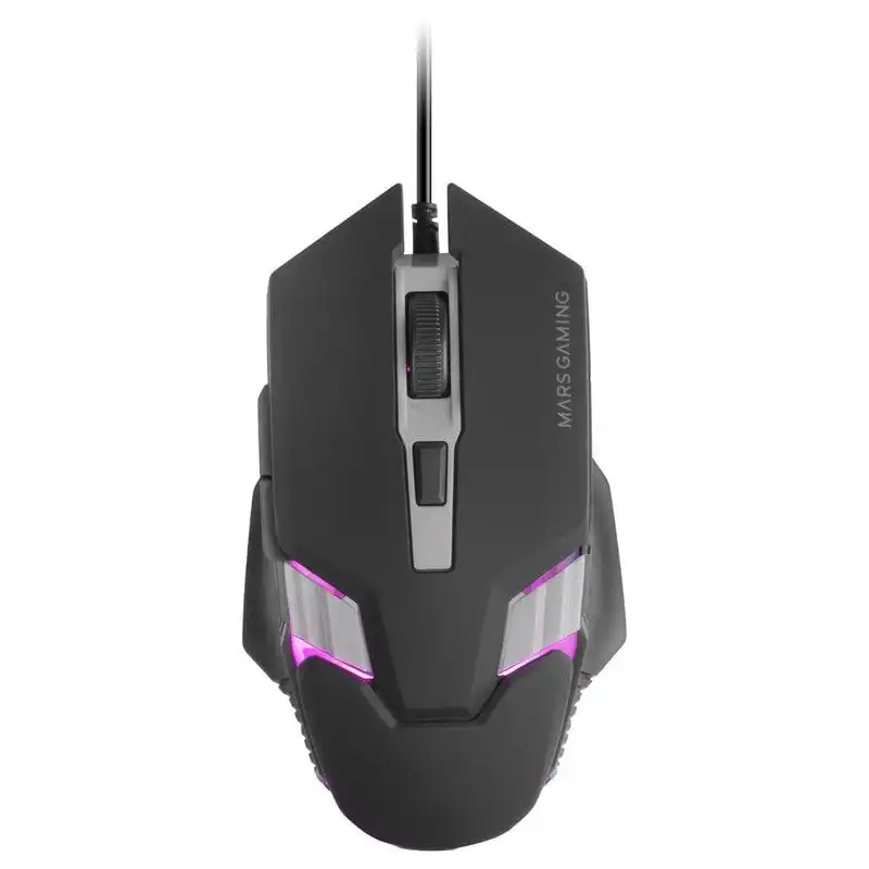 Mars Gaming Mmm024 Ratón Gaming Rgb Flow Sensor Óptico 4000 Dpi Switches Mecánicos Huano Negro