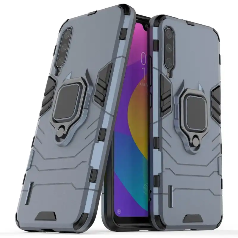 Funda Magnética Con Anillo Para Móvil Xiaomi Mi A3 Azul