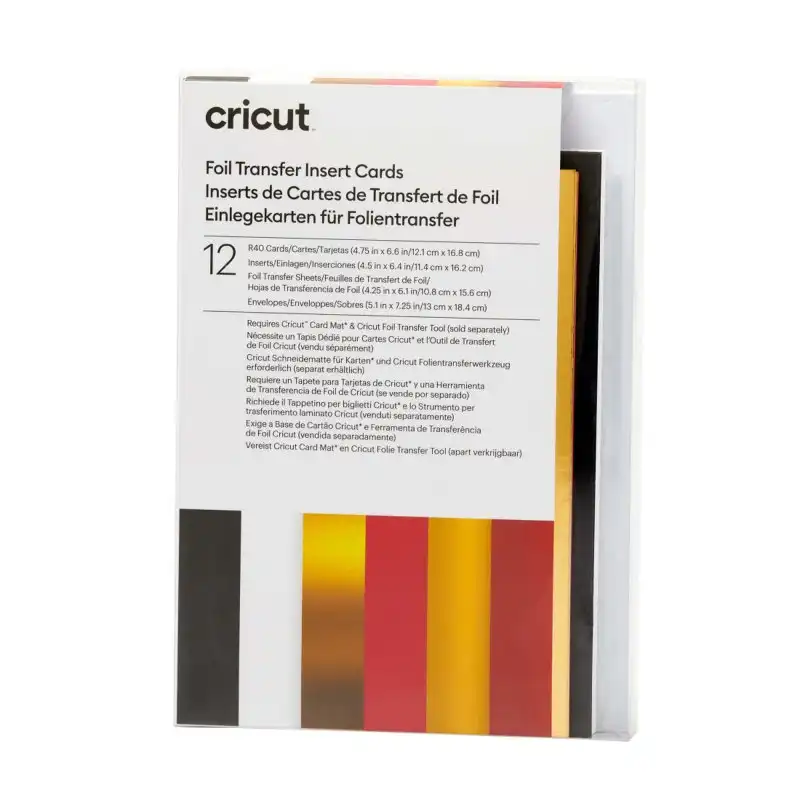 Cricut Tarjetas con Lámina de Transferencia Colección Escalera Real 12 Unidades