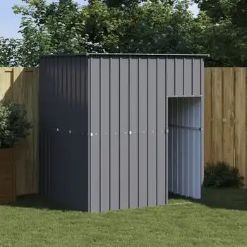 Caseta Perros Con Tejado Acero Galvanizado Gris 165x153x181 Cm