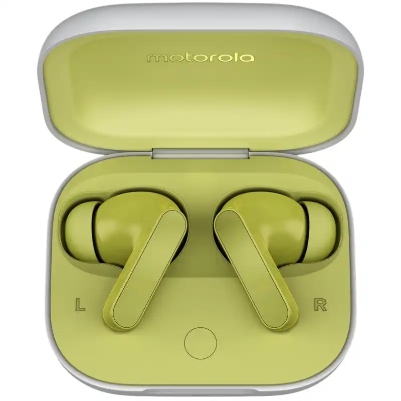 Motorola Moto Buds Green Banana Auriculares Inalámbricos con Estuche de Carga Verde