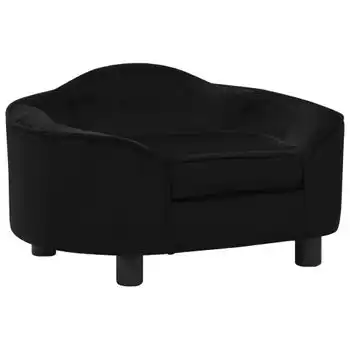 Sofá Para Perros Felpa Negro 67x47x36 Cm