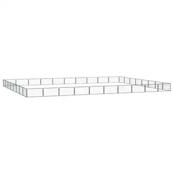 Jaula Perros 36 Paneles | Perrera Exterior Acero Recubierto Polvo Negro 100x50 Cm Cfw765836
