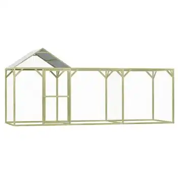 Jaula Gallinero Madera Impregnada Pino Y Acero 4,5x1,5x2 M Vidaxl