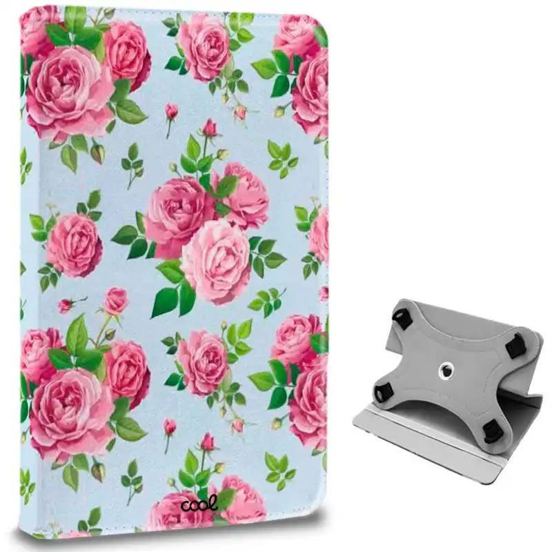 Cool Funda Universal Ebook/Tablet de 9.7"-11" Panorámica Polipiel Rosas