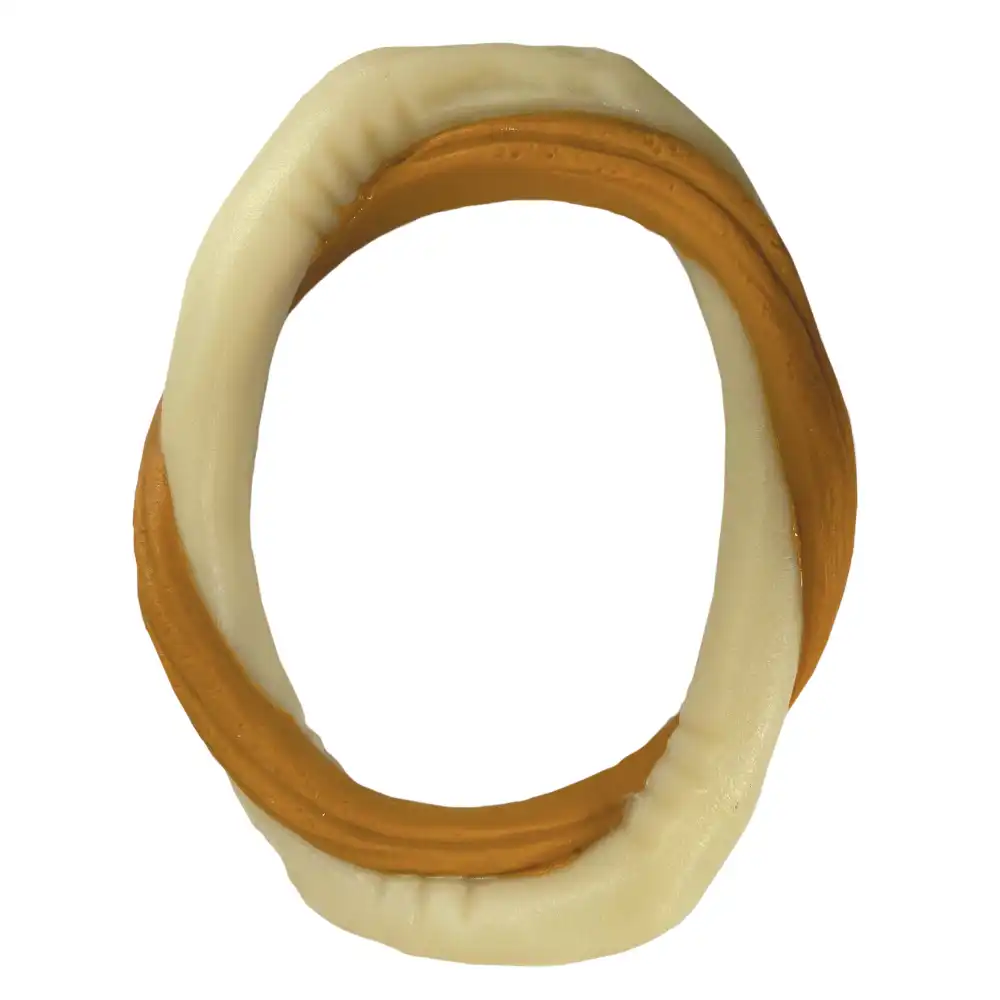 Nylabone aro de piel cruda y nervio de buey - M: L 16 x An 13 x Al 2,5 cm