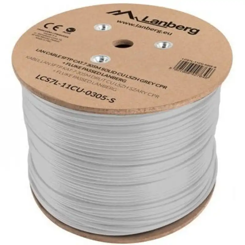 Lanberg Bobina de Cable LAN SFTP CAT.7 Fluke Passed 305m Gris