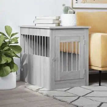 Jaula Para Perros Madera De Ingeniería Gris Sonoma 55x80x68 Cm