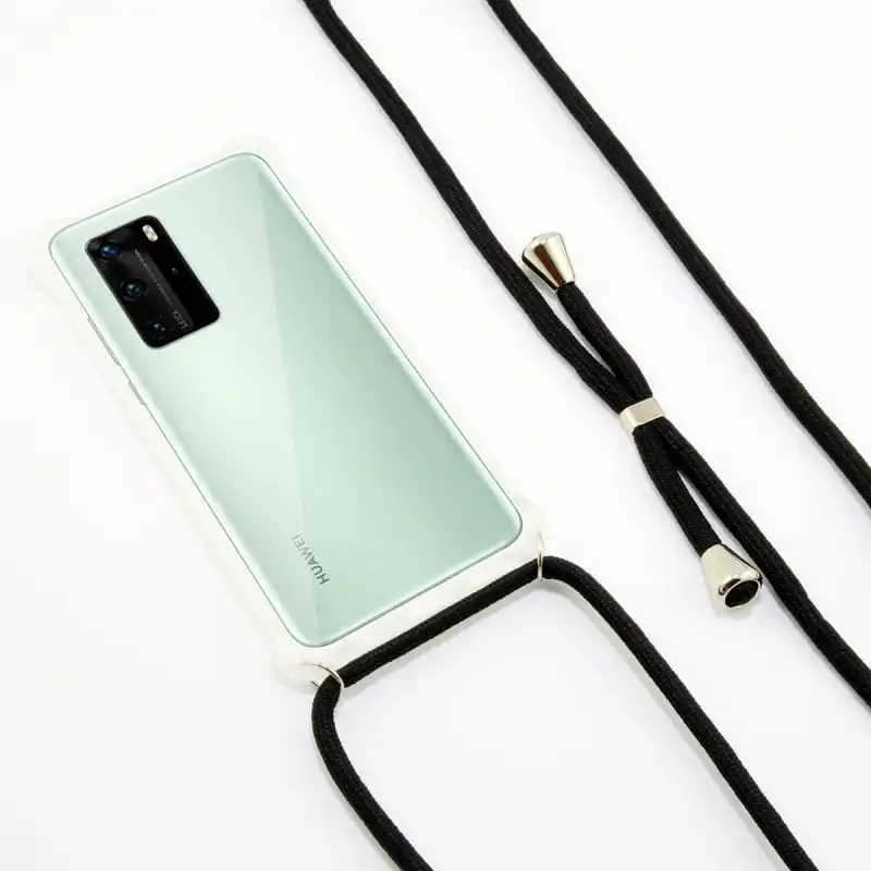 Ksix Funda Cordón Negro TPU Transparente para Huawei P40 Lite