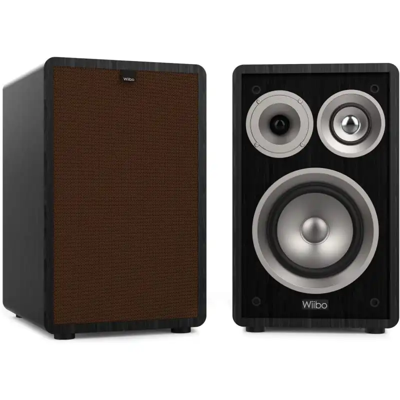 Wiibo Vintage 6 Pareja de Altavoces de Estantería 3 Vías 100W Negros