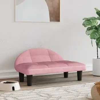 Cama Para Perros De Terciopelo Rosa 70x52x30 Cm