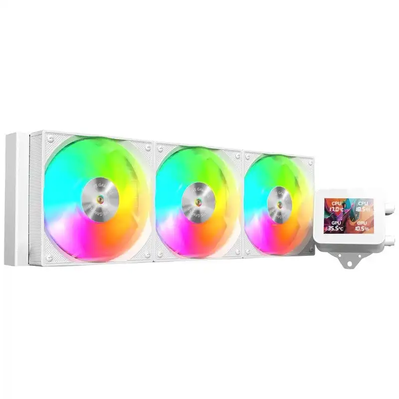 Mars Gaming ML-VISION360 Refrigeración Líquida AiO TDP 600W 3 Ventiladores ARGB Pantalla LCD Blanco