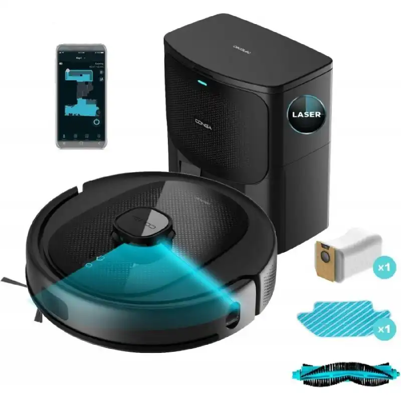 Cecotec Conga 8290 Titanium Power Ultra Home Genesis X Robot Aspirador con Base de Autovaciado