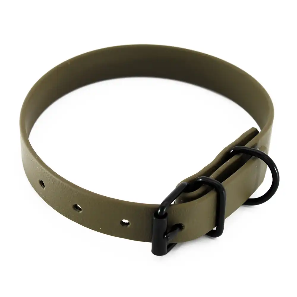 Collar Heim BioThane, oliva - 28 - 35 cm de perímetro del cuello, An 19 mm