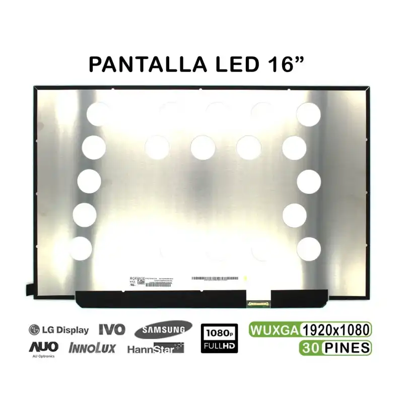 Pantalla Led De 16" Para Portátil Nv160wum-nh0 30 Pines Fhd