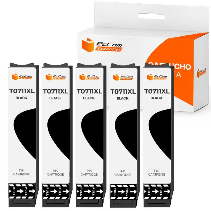 Pccom Essential Cartucho Tinta Compatible Epson T0711/T0891 Negro Pack 5