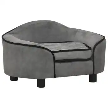 Sofá Para Perros Felpa Gris 67x47x36 Cm