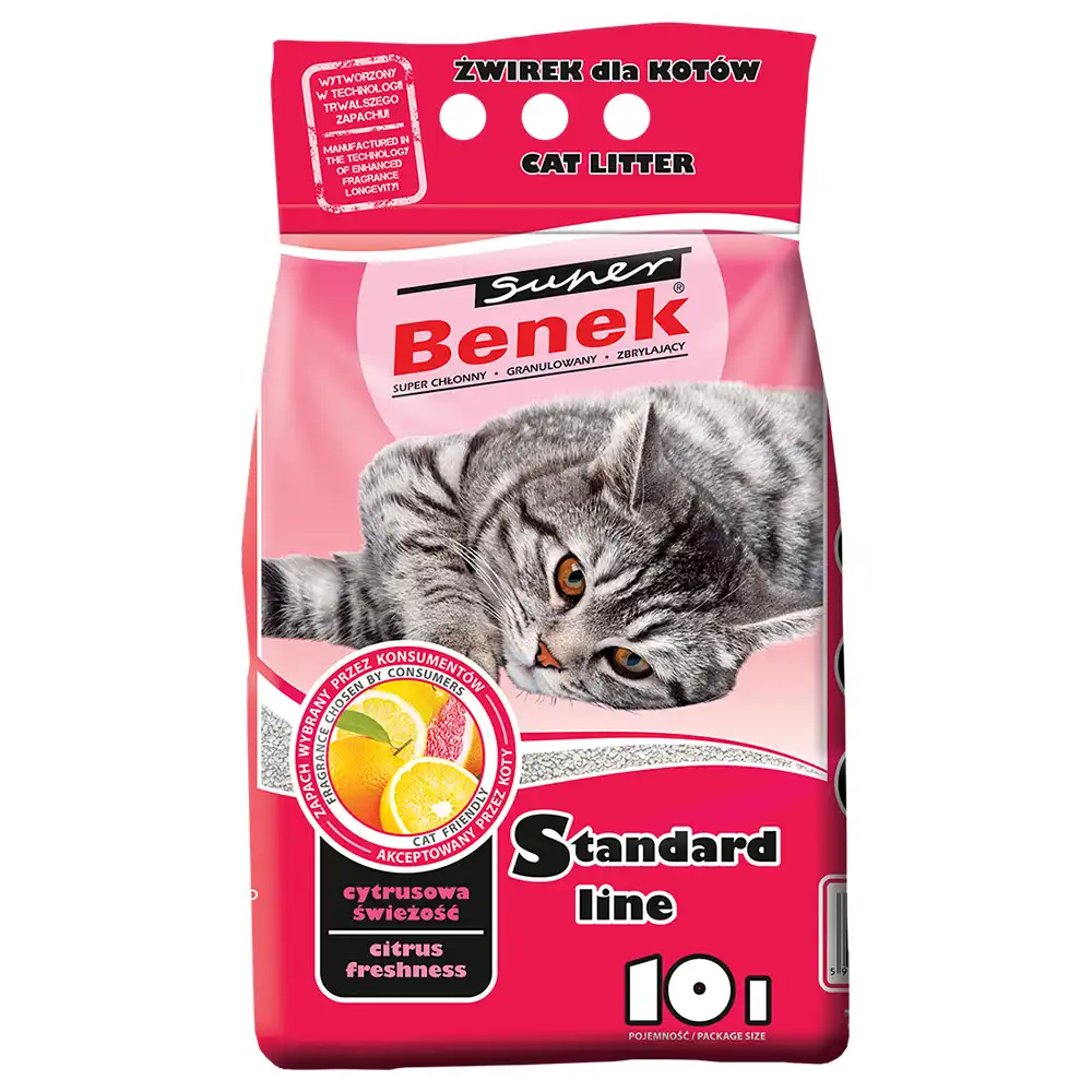 Super Benek Citrus Freshness arena aglomerante  - 10 l (8 kg aprox.)