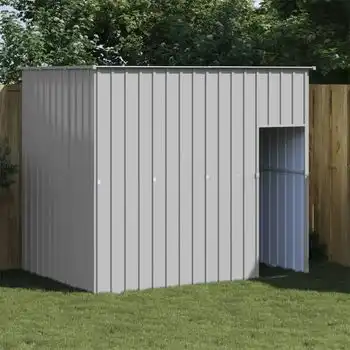 Caseta Perros Tejado Acero Galvanizado Gris Claro 214x153x181cm