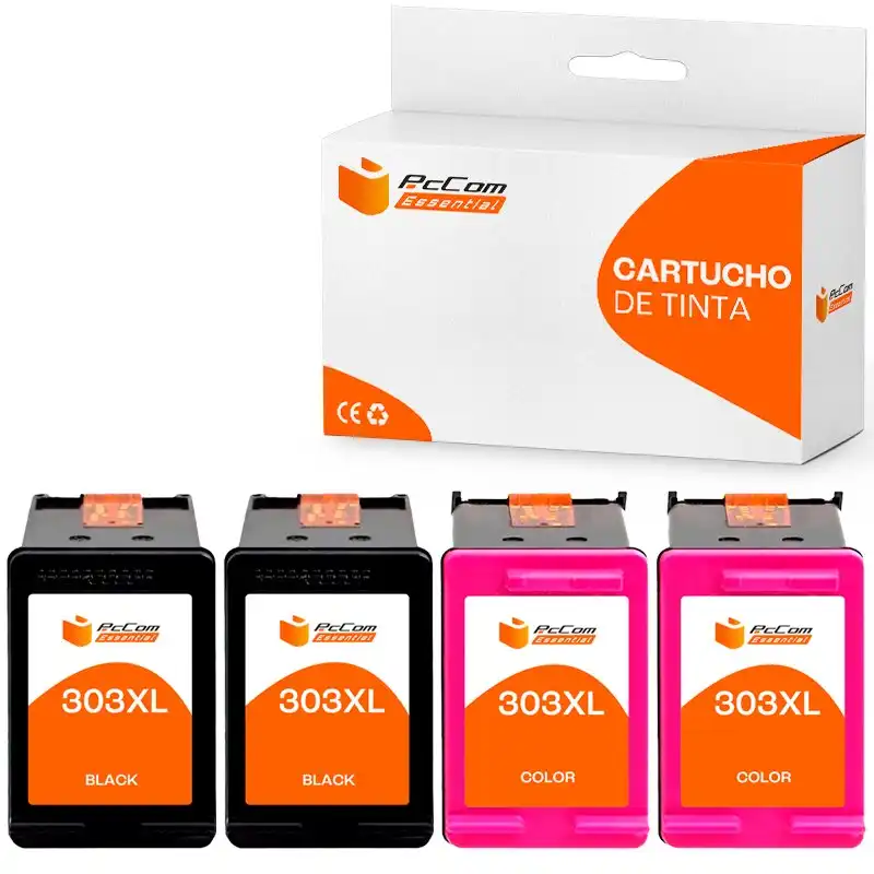 Pccom Essential HP 303XL Cartucho Tinta Compatible Negro/Tricolor Pack 4