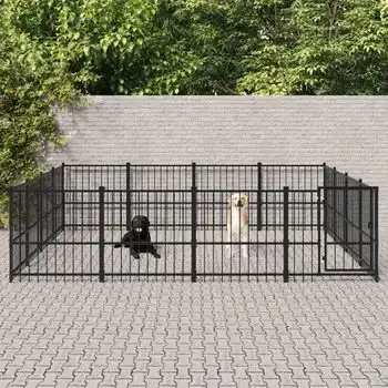 Perrera De Exterior | Jaula Para Perro | Parque Para Mascotas De Acero 15,05 M² Cfw783800