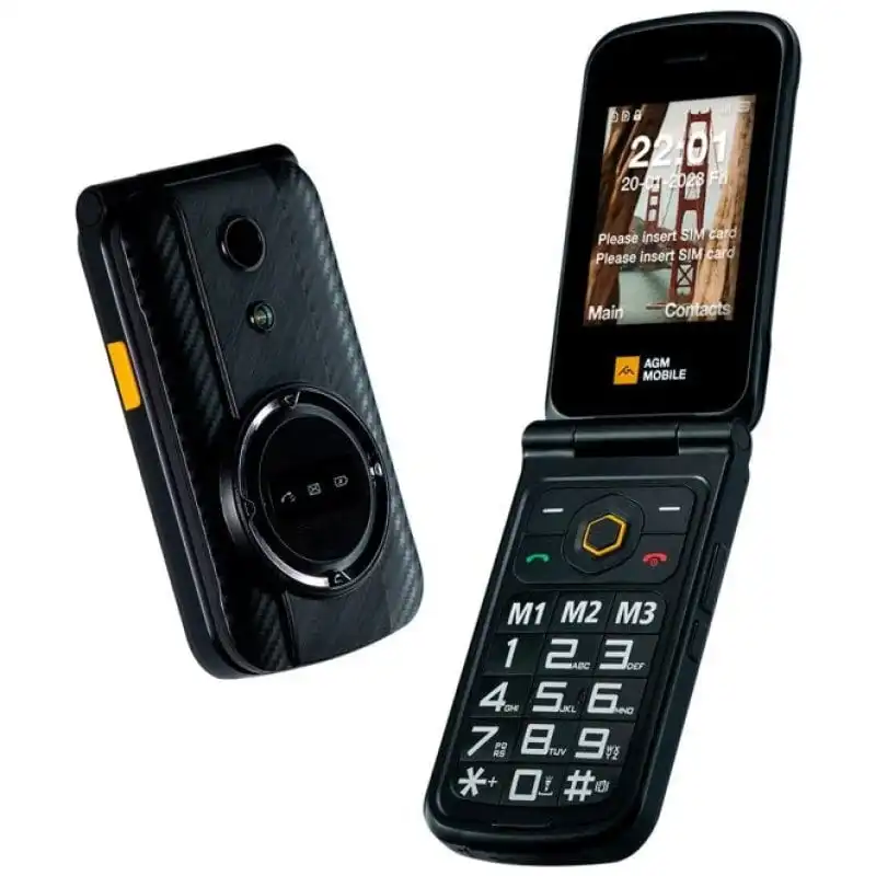 AGM M8 Flip Móvil Básico para Personas Mayores Rugerizado Negro