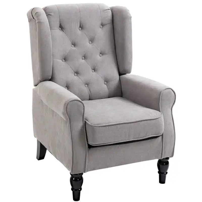 Homcom Sillón De Salón Moderno Con Reposacabezas Carga 160 Kg Gris