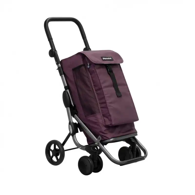 Playmarket Go Up Premium Carro De La Compra, 4 Ruedas, Plegable, Granate