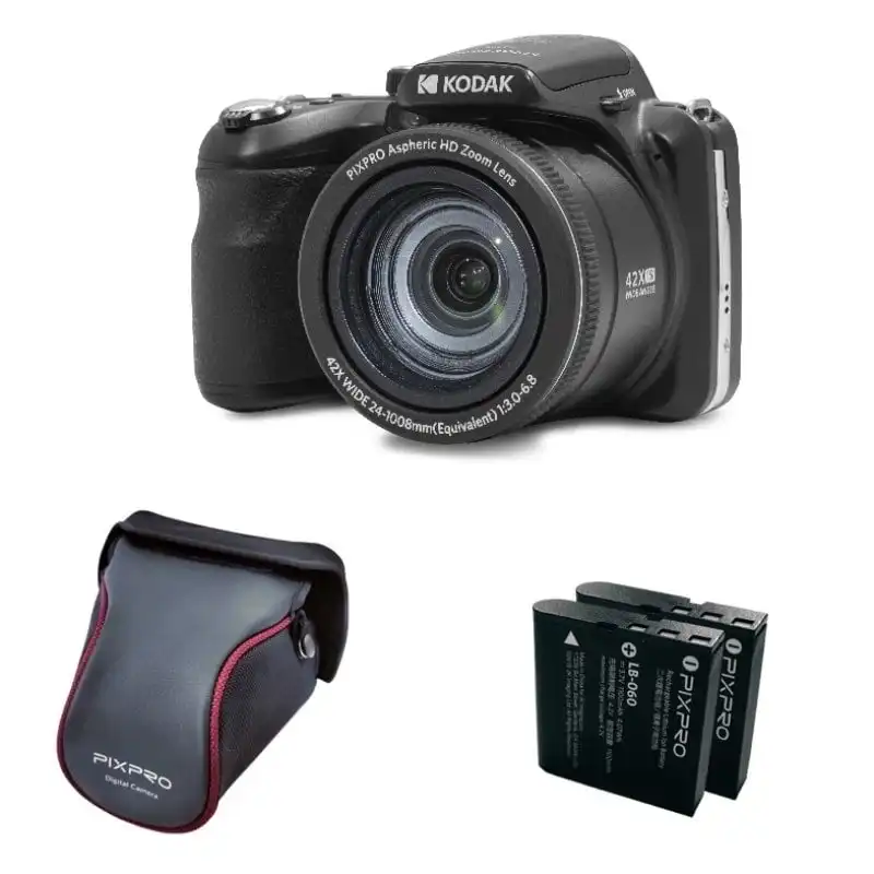 Kodak Pack Pixpro Astro Zoom AZ426 Cámara Bridge Zoom 42X Gran Angular 24mm 20MP+2 Baterías+Estuche