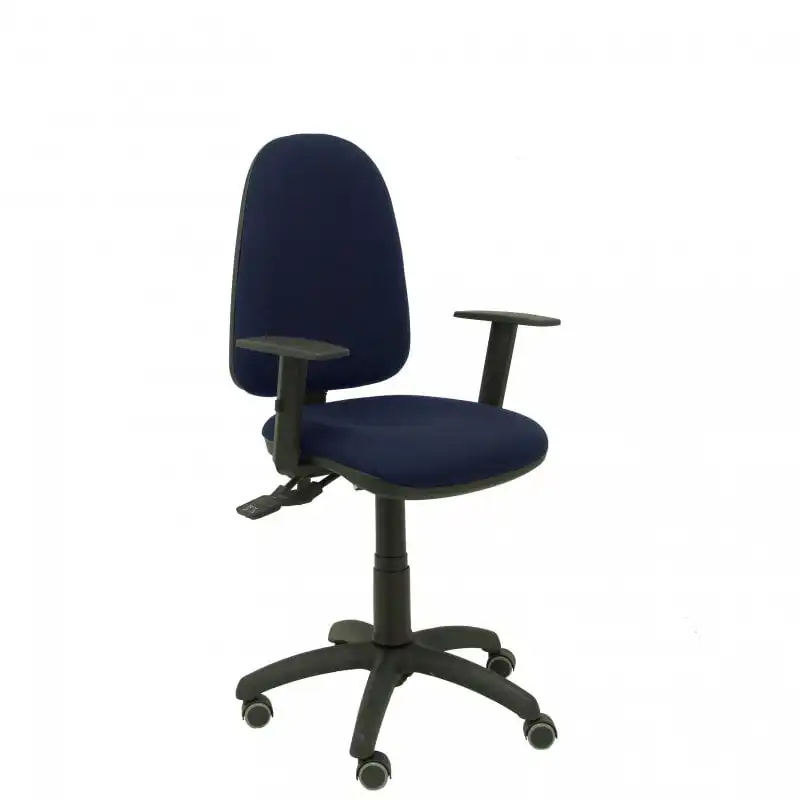 Piqueras y Crespo Ayna S Silla Bali con Brazos Ajustables y Ruedas de Parquet Azul Marino