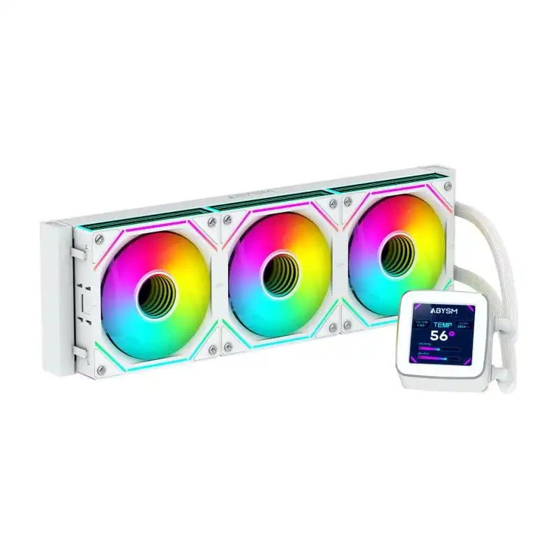 Abysm Gaming Refrigeración Líquida Oceanic 360 White Argb Con Pantalla Lcd De 2.8''