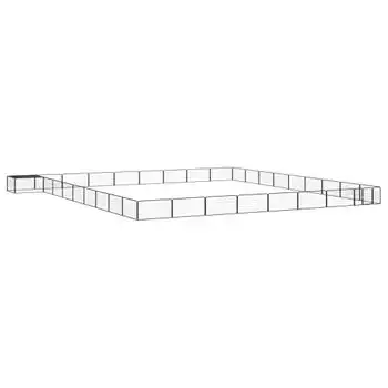 Jaula Perros 36 Paneles | Perrera Exterior Acero Recubierto Polvo Negro 100x50 Cm Cfw765837