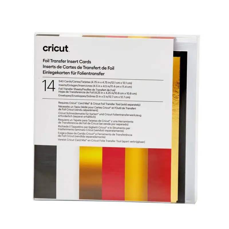 Cricut S40 Tarjetas con Hoja de Transferencia Colección Escalera Real 14 Unidades
