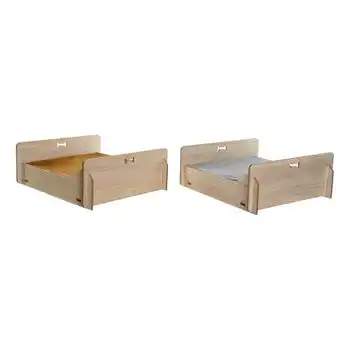 Cama Para Mascota Dkd Home Decor Marrón Gris Poliéster Madera Mdf (2 Pcs) (58 X 47 X 20 Cm)