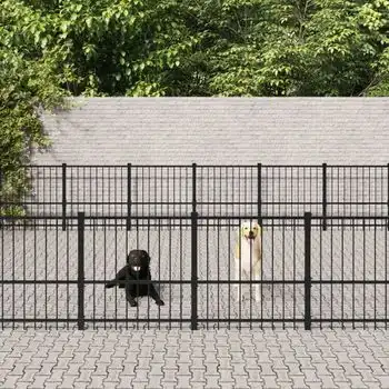 Perrera De Exterior | Jaula Para Perro | Parque Para Mascotas De Acero 33,87 M² Cfw783852