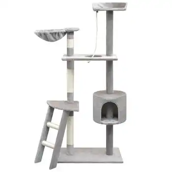 Rascador Para Gatos Con Poste Rascador De Sisal 150 Cm Gris