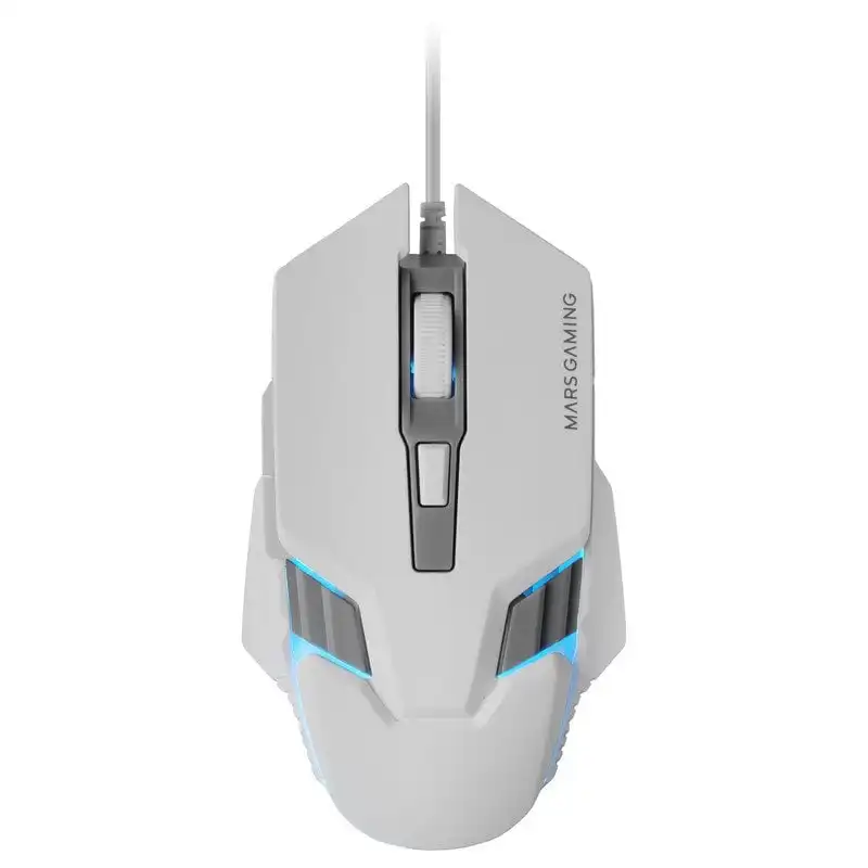 Mars Gaming MMM024 Ratón Gaming RGB Flow Sensor Óptico 4000 DPI Blanco