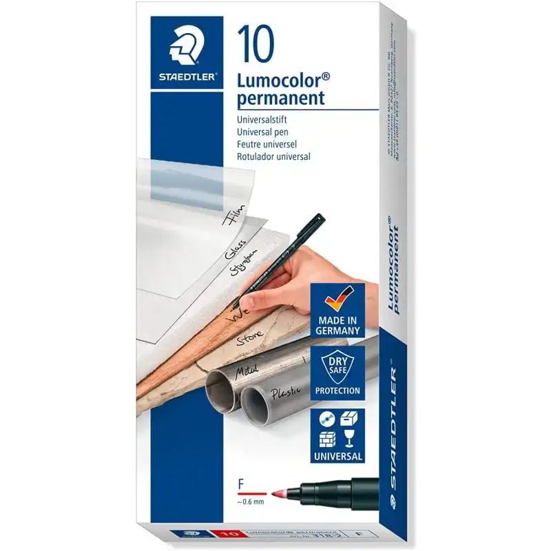 Staedtler Lumocolor 318-2 Caja 10 Rotuladores Permanentes 0.6mm Rojo