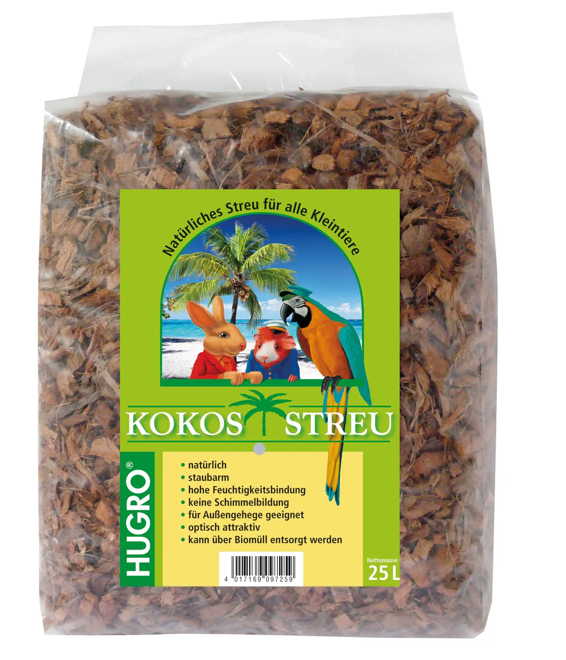 Hugro Lecho de coco para roedores y reptiles - 25 l