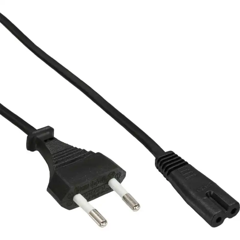 Inline Cable de Alimentación CEE7/16 a C7 Hembra/Macho 3m Negro