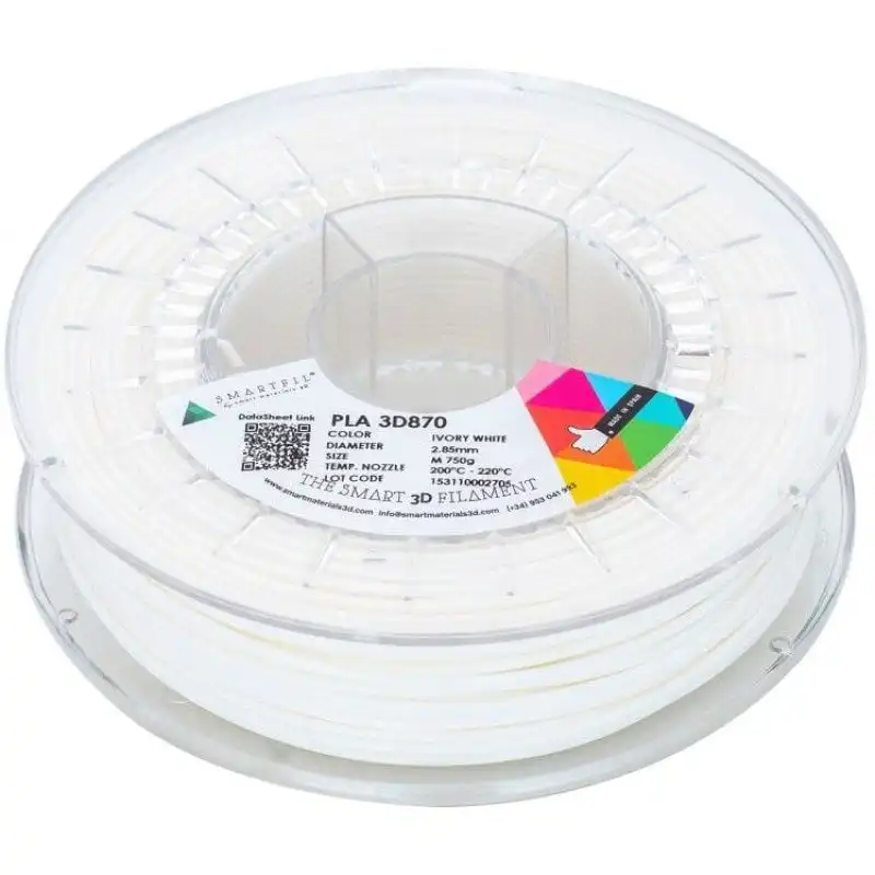 Smartfil PLA 3D870 Filamento 3D Prestaciones Mejoradas 2.85mm 750g Ivory White