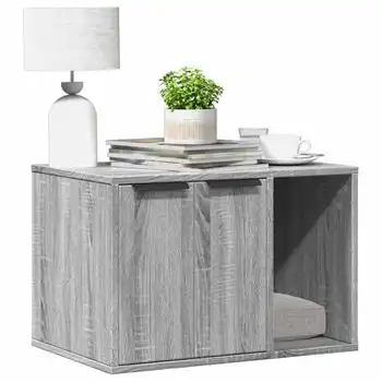Mueble Arenero Para Gatos Madera Gris Sonoma 60x40x40 Cm
