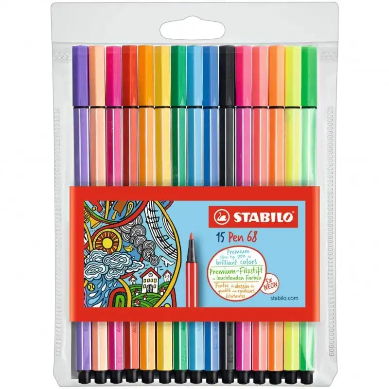STABILO Pen 68 Estuche de 15 Rotuladores