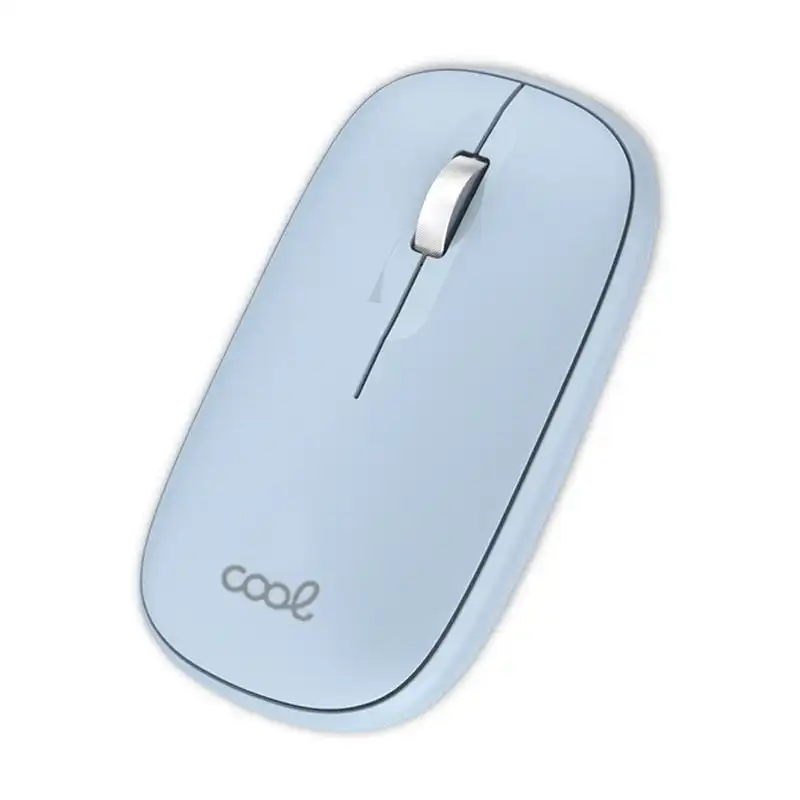 Cool Slim Ratón Inalámbrico 2 en 1 (Bluetooth + Adap. USB) Celeste