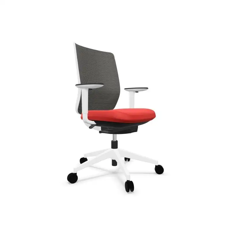 Actiu Trim Silla de Oficina Malla Negra/Blanca/Roja